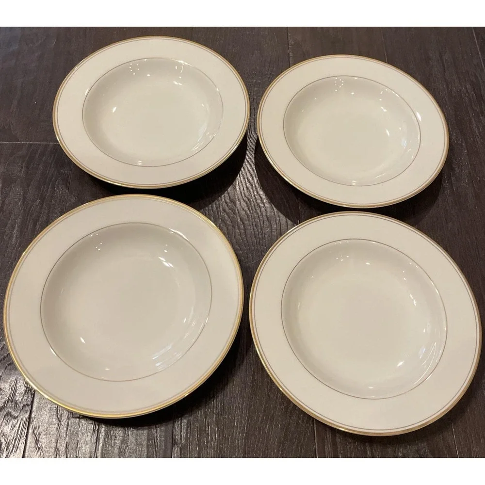 Mikasa Trousdale Ivory China Rimmed Soup Bowls Bowl‎ Set Of 4 L2801 Japan
